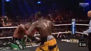 King Kong Ortiz about to knock Wilder out Round 7