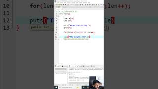 Learn how to calculate the length of a string in C without using string.h functions. #coding #hindi