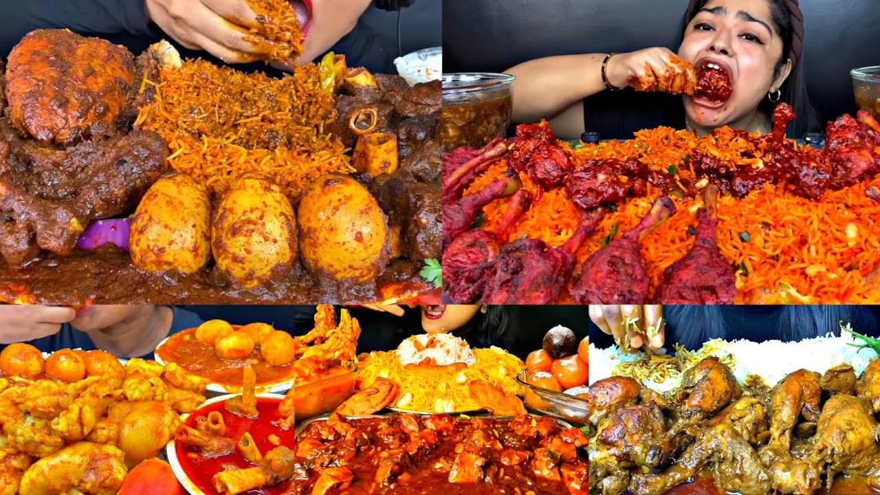 ASMR EATING SPICY CHICKEN CURRY, MUTTON CURRY, EGG CURRY | BEST INDIAN FOOD MUKBANG |Foodie India|