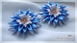 Зажимы для волос. Канзаши. МК.  DIY. Flowers. Kanzashi. HairClips.