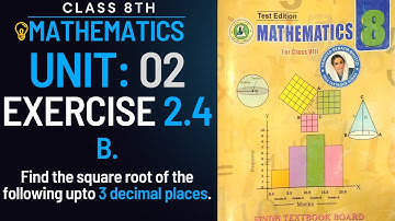 Exercise 2.4 B Class 8 Math Sindh textbook | Class VIII Math
