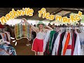 Come thrift with me at the Nashville FLEA MARKET & Goodwill Bins || Thrift Haul Try on