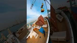 Yacht Smashed By Falling Cargo Containers