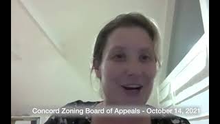 Concord Zoning Board of Appeals October 14, 2021