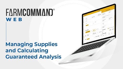 FarmCommand: Managing Supplies and Calculating Guaranteed Analysis