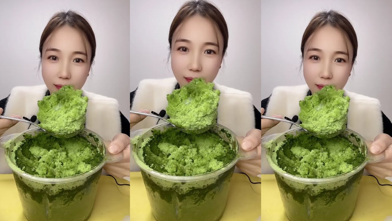 ONLY BITES ~ QIAN DRY MATCHA SHAVED ICE EATING 