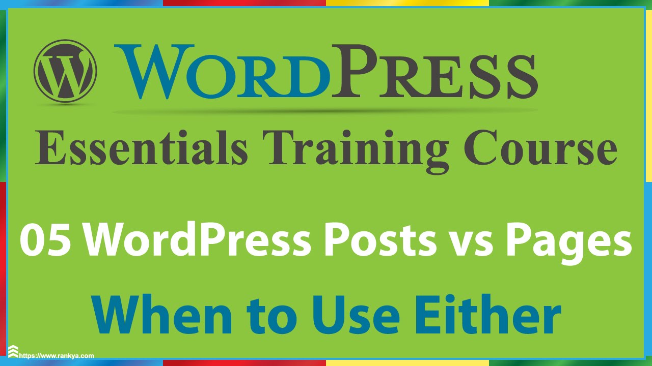05 WordPress Posts vs WordPress Pages - YouTube