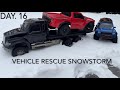 RC vehicle recovery snowstorm ￼broken Ford raptor, ￼￼