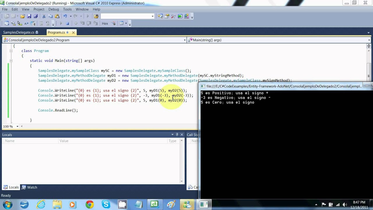 Curso Tutorial de C# en Español Capitulo 15 Delegate Delegado4 - YouTube