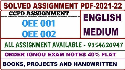 CCPD Solved assignment 2021-22 /   CCPD Solved assignment English / Oee 01,02 Assignment
