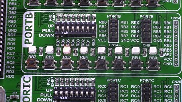 EasyPIC v7: PIC18 activación secuencial de leds en ambos sentidos