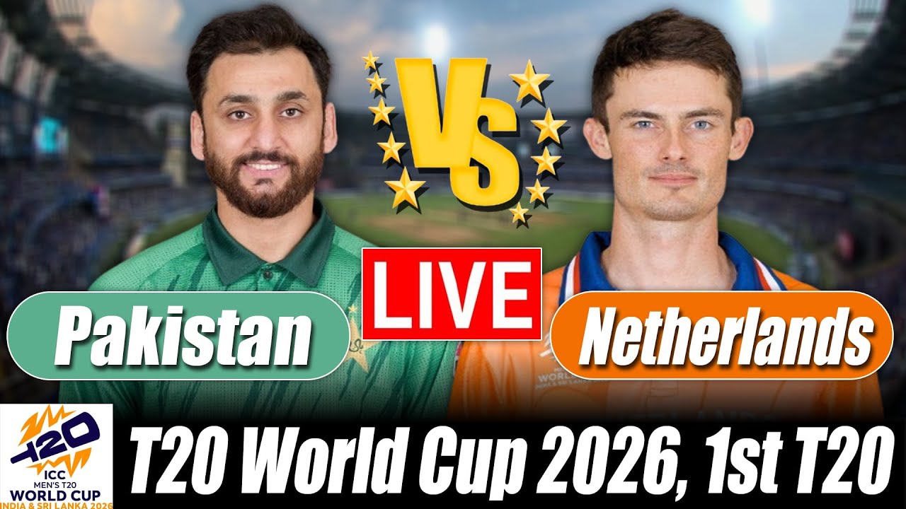Pakistan vs Netherlands Score | PAK vs vs NED 1st T20 Score Commentary | T20 World Cup 2026 |