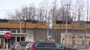 Union Pacific Train going over Bridge