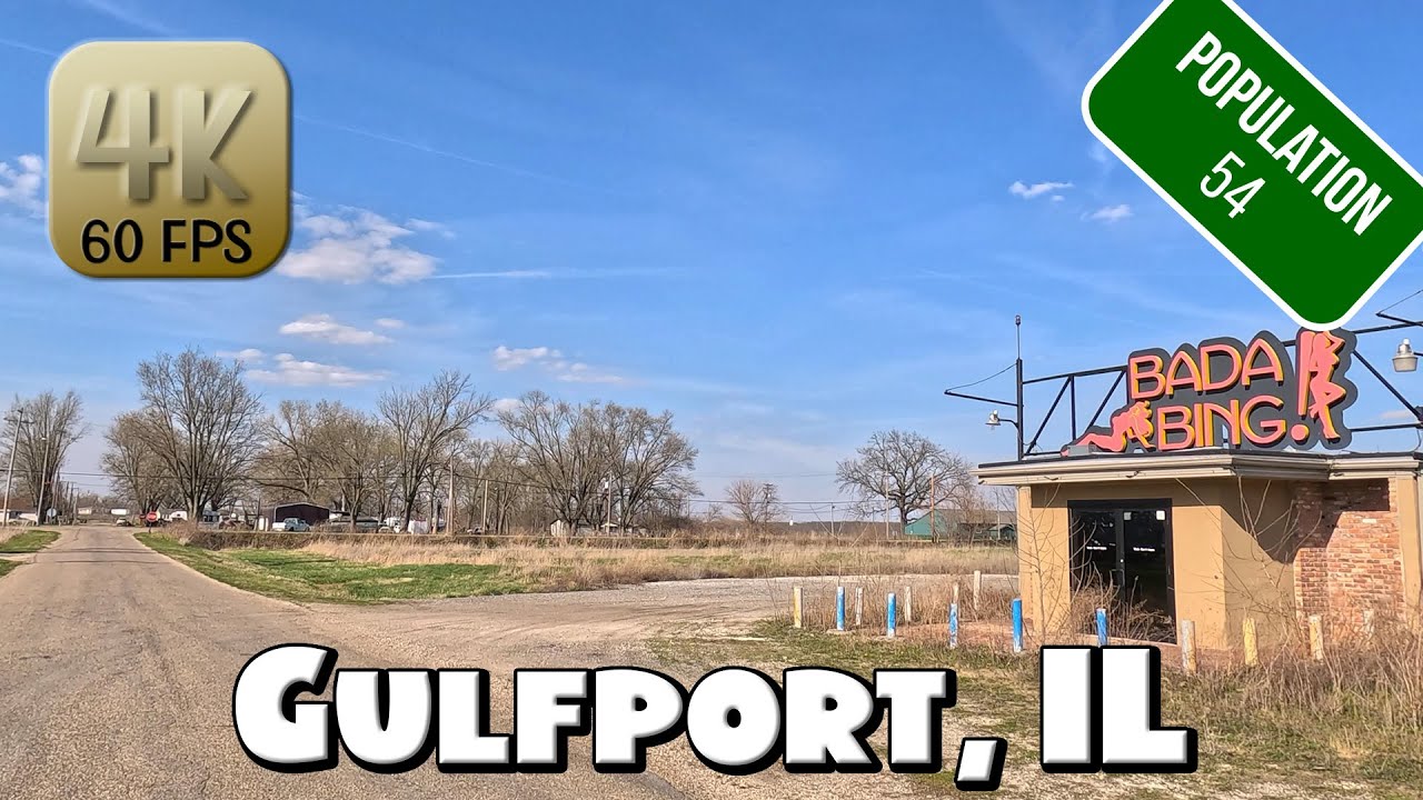 Driving Around Tiny Village Gulfport, IL in 4k Video