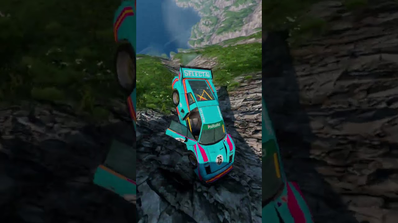 Trucks & Cars vs Giant Cliff 
