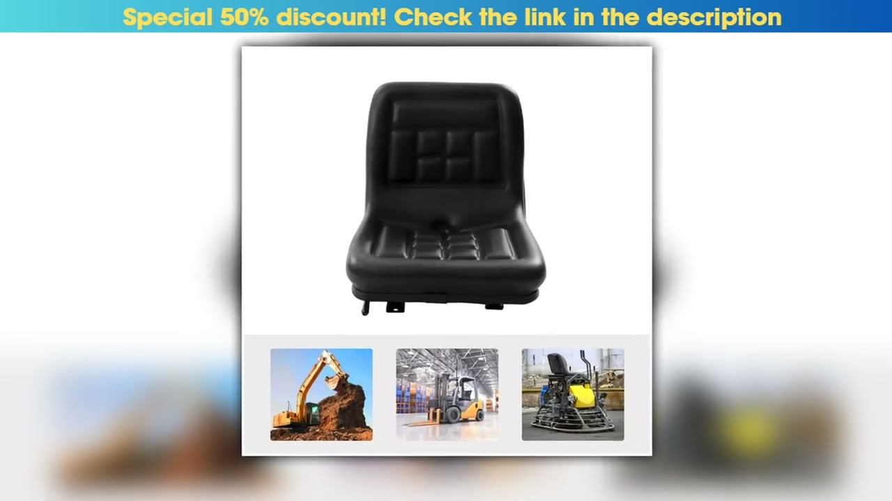 High Back Mower Seat Universal Forklift Seat for Lawn Tractor Excavator Skid Loader Backhoe Dozer