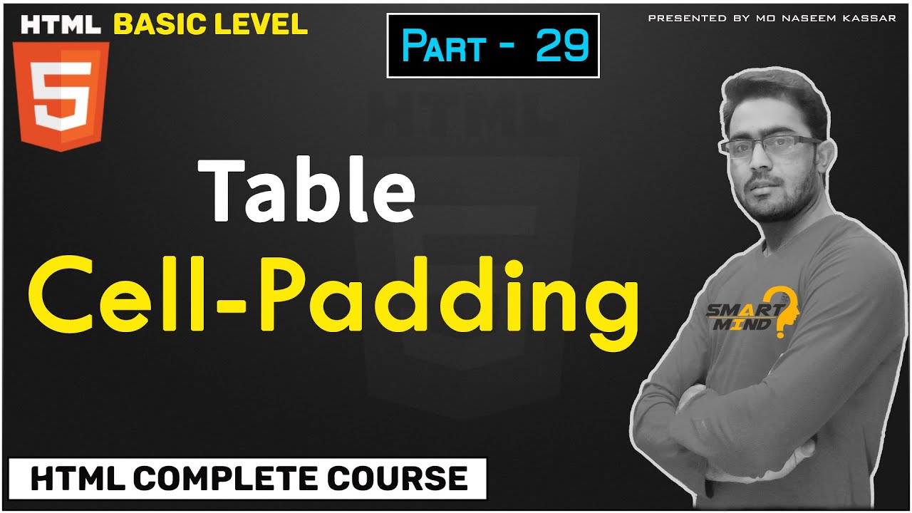 29 .Table Cell Padding in Html For Beginners in Hindi Part - 29 - YouTube