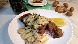 how to cook Steak with Mushrooms sauce/ medium rear/MitzCA channel