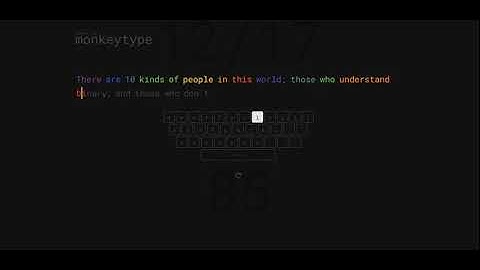 Typing test in Monkeytype.