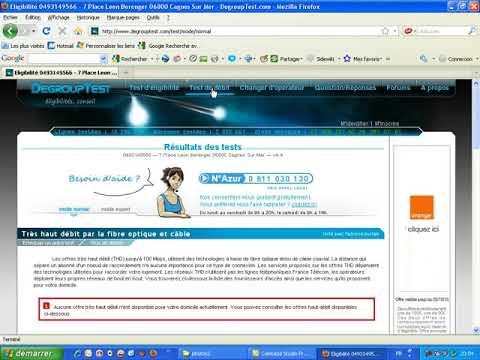 Tester son éligibilité et son débit montant et descendant sur le site Degrouptest
