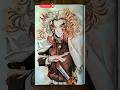 plz like and subscribe my channel, here 5/7 painting of demon slayer series painting of rengoku