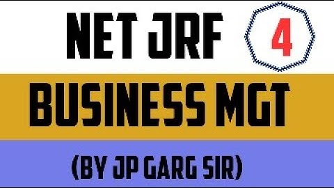 Business Management for NTA NET COMMERCE I RPSC FIRST GARDE I By JP GARG SIR I Class4