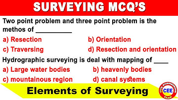 MCQ on surveying | Surveying MCQ | Elements of surveying & levelling | Advanced surveying MCQ