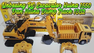 Unboxing RC Excavator Huina 1550 & Huina Dump Truck 1332