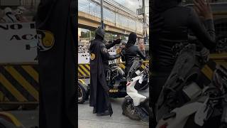 Batman & Catwoman spotted in marilaque #travel #celebrity #batman #catwoman #bigbike #motorcycle