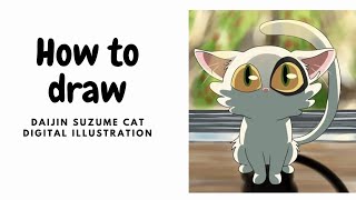 How To Draw Daijin Suzume Cat Drawing