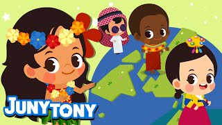 Hello Around the World | Say Hello in 15 Different Languages | Explore World Song | JunyTony screenshot 4