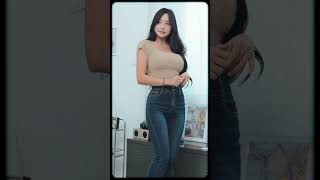 내추럴한데 설레💛 하빈의 니트 데님룩