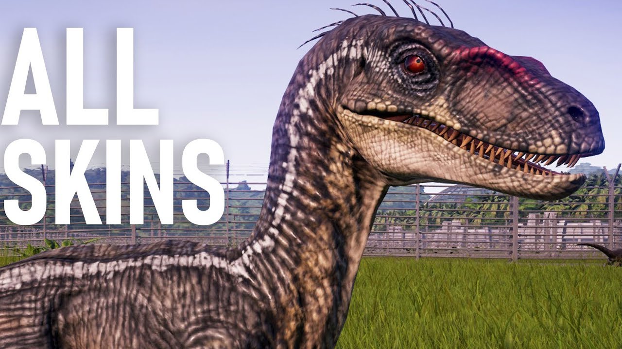 All Raptor Skins Jurassic World Evolution Return To Jurassic Park Youtube 