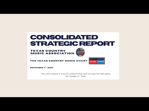 Live Discussion: Texas Country Artists Deserve Better - Consolidated Strategic Report