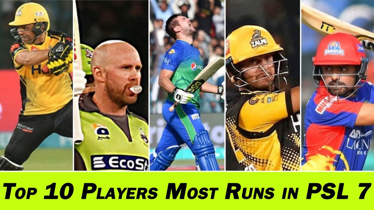 Top 10 Players Most Runs in PSL 7 || Most Runs in PSL 7 2022 