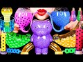 Asmr rainbow drinks vampire boba tea candy honey jelly frog eggs bird glass    mukbang