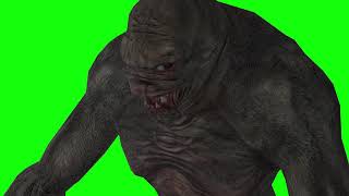 Green Background And Animated Monster.