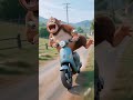 The Coolest Duo on Two Wheels! 🐒🐈💨
