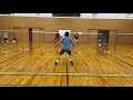 バドミントン　シングルスレシーブ練習