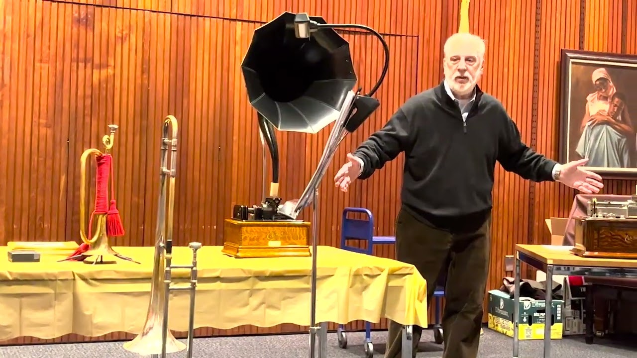 Cylinder Recording Session at Plainfield Public Library with Bob Ferrel and Michael Devecka