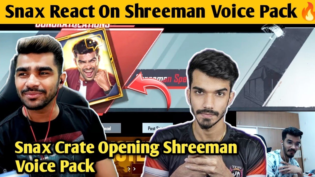 Snax reacts on shreeman legend voice pack 🔥 | Snax crate opening ...