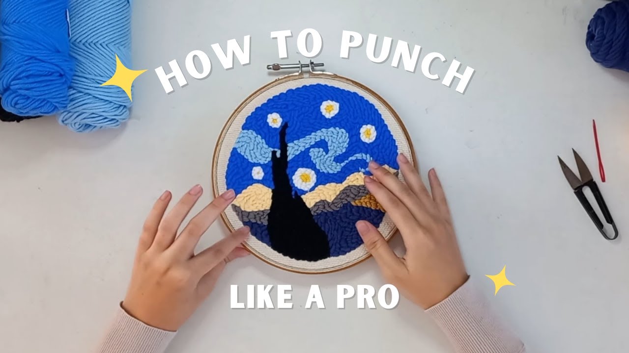 how to punch like a pro ✨ | van gogh starry night DIY kit tutorial