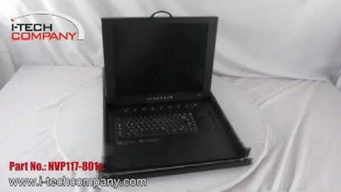 1U Rack Mount 17" LCD Monitor KVM Keyboard drawer w/ 8port switches (Model: NVP117-801c)