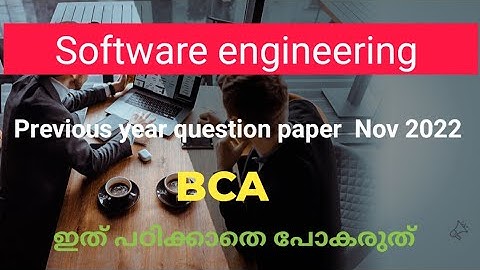 Software engineering previous year question paper november 2022 BCA Calicut University