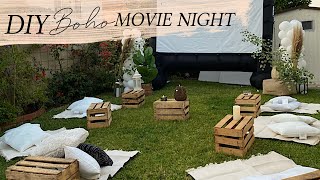 DIY Boho Backyard Movie Night