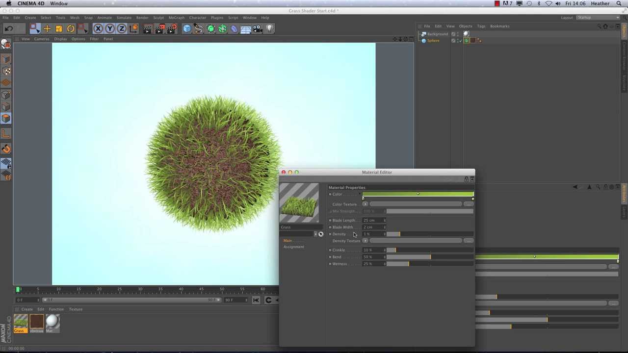 Cinema 4D Tutorial How to Create Greatlooking Grass YouTube