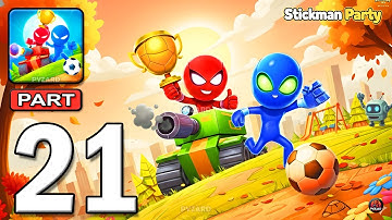 Stickman Party - Gameplay Walkthrough Part 21 - Tournament Mode 1 2 3 4 Players Free New Mini Games