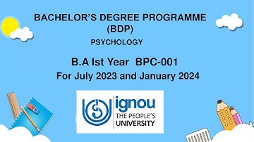 BPC 001, B.A 1st year Psychology Assignment 2023. #education #ignousolvedassignment #ignou