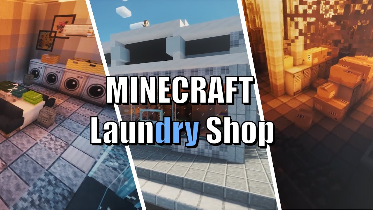 Minecraft Build My Own City | Laundry Shop | Ep 11 - YouTube