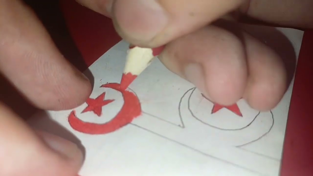 Drawing the flag of Küresünni Turks 🇹🇷🇮🇷❤️🤍